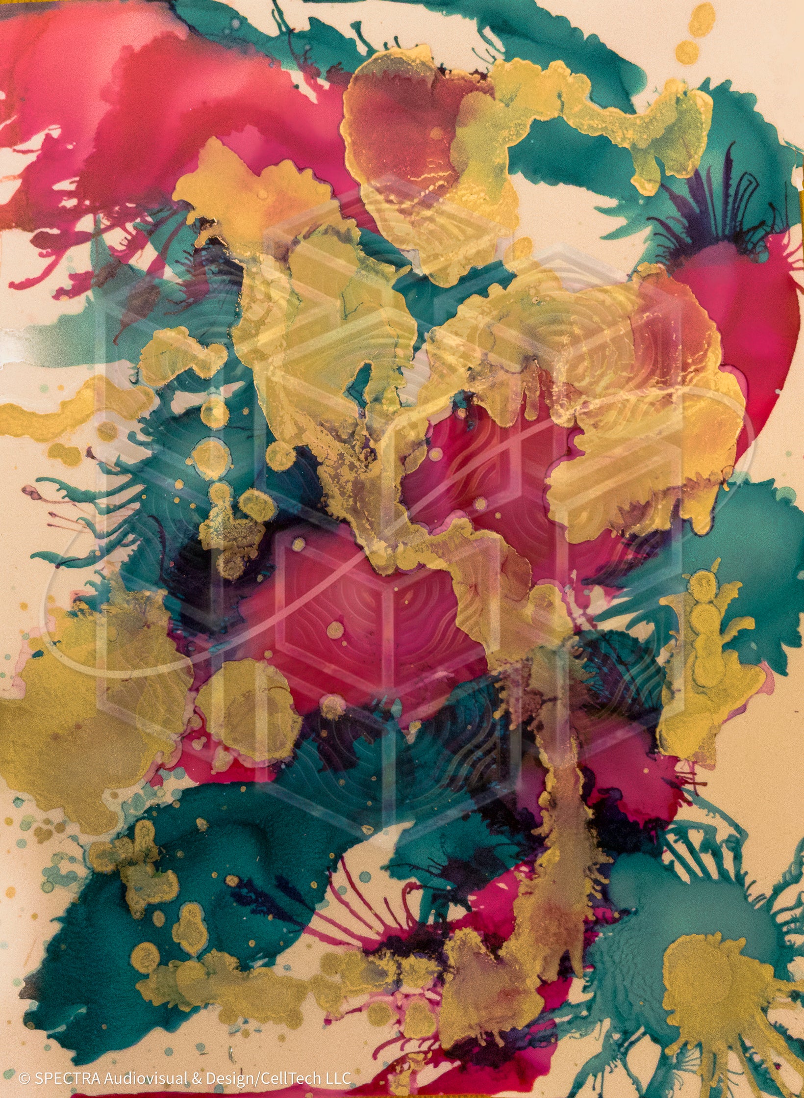 FLAMINGO – Hand-Made Alcohol-Ink Painting Limited Edition Digital Art (Artwork #001)